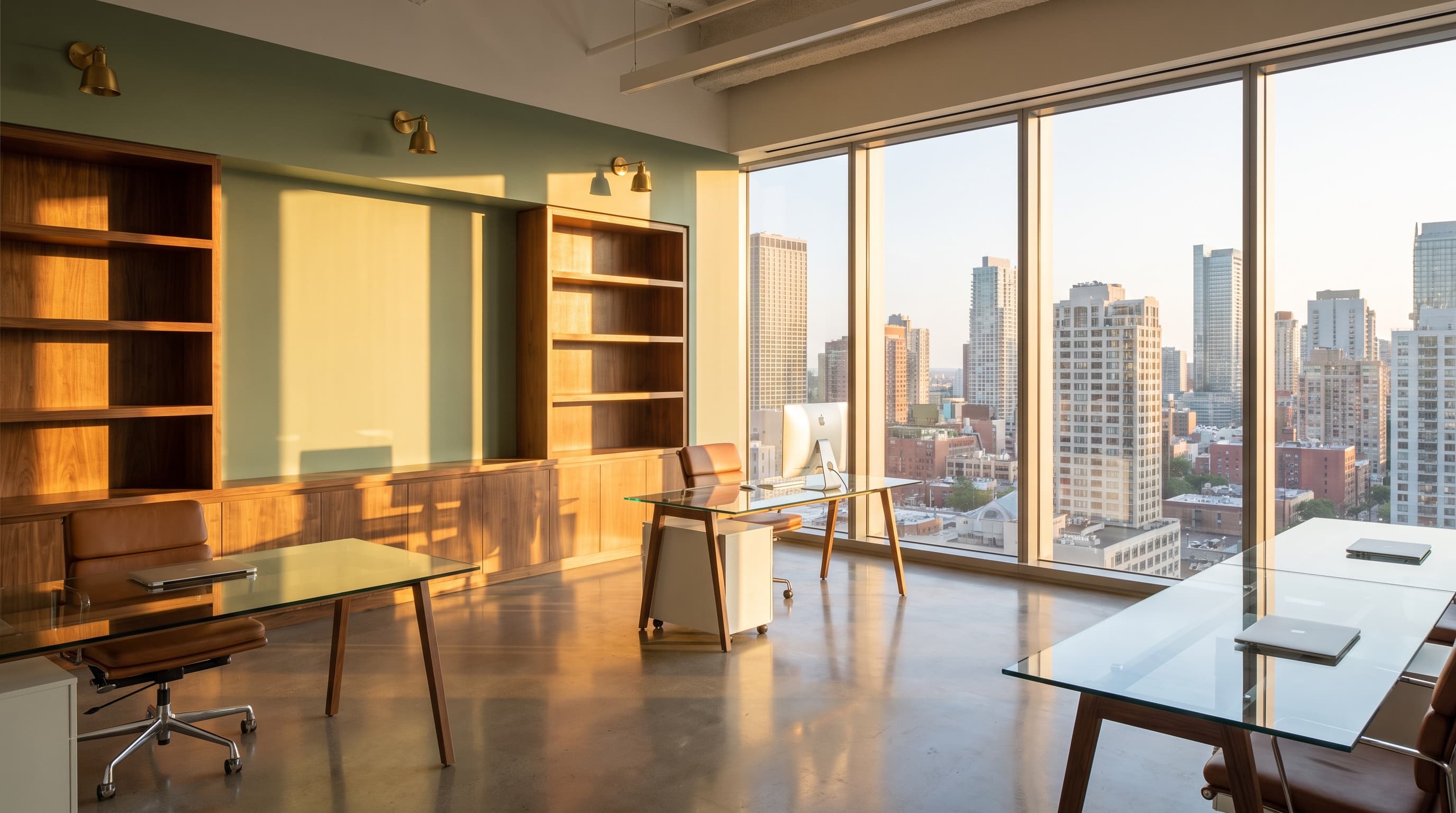 Freshly cleaned modern office space
